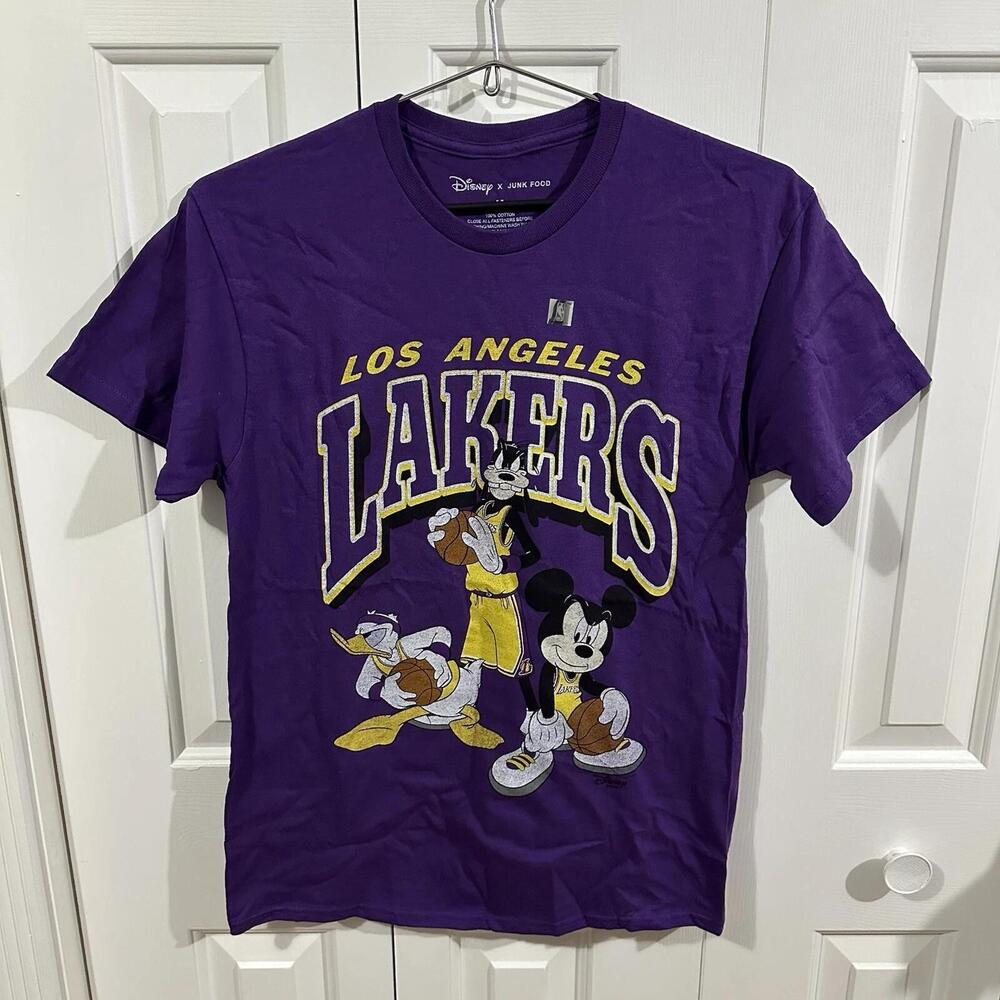 Nba X Disney Los Angeles Lakers Junk Food Disney Mickey Squad T-Shirt - Purple